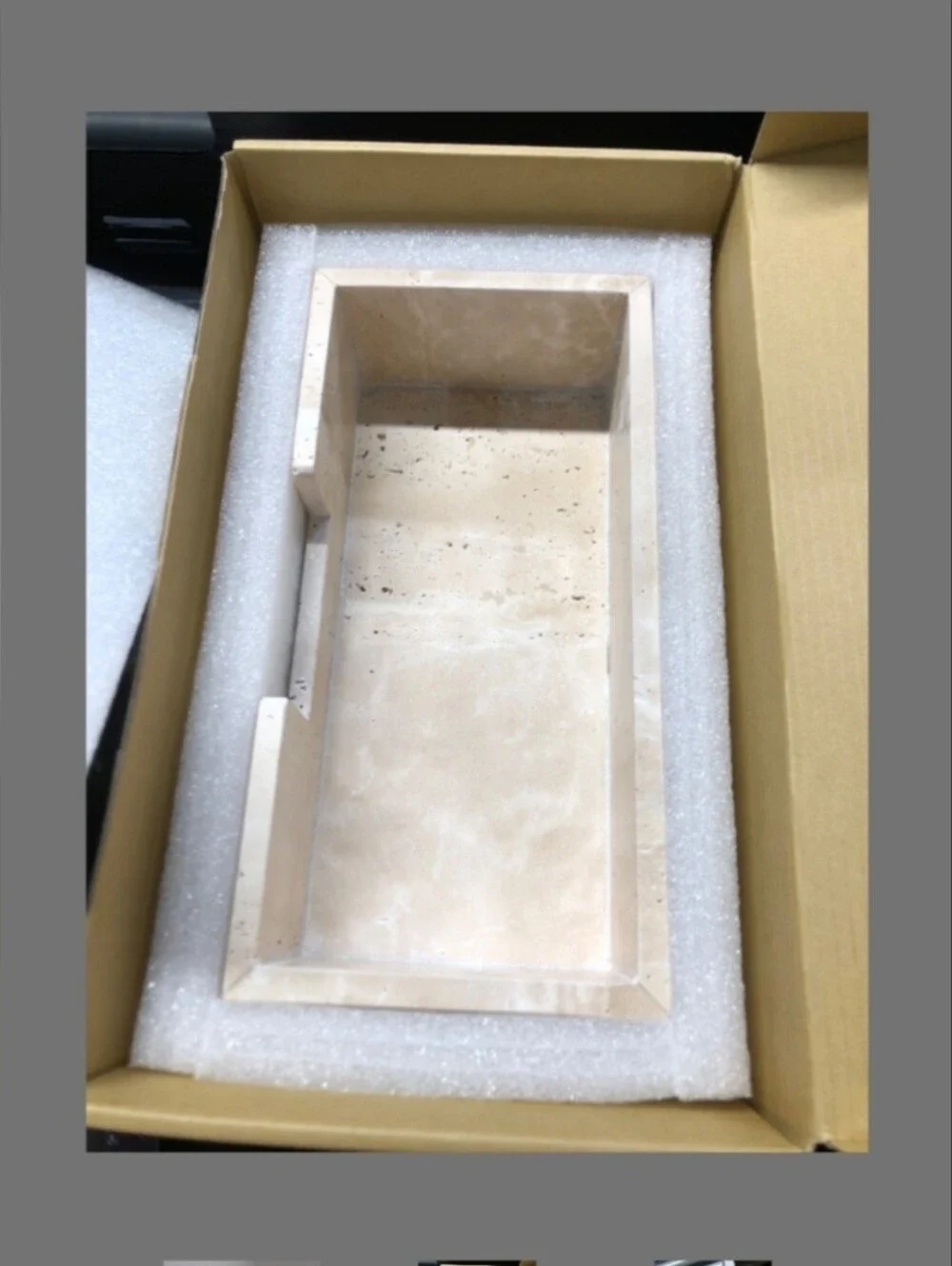 Natural Travertine Marble Napkin Holder - Cream